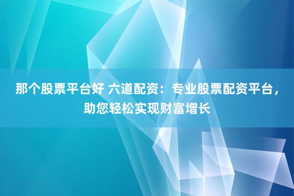 那個(gè)股票平臺(tái)好 六道配資：專業(yè)股票配資平臺(tái)，助您輕松實(shí)現(xiàn)財(cái)富增長(zhǎng)