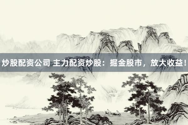 炒股配資公司 主力配資炒股：掘金股市，放大收益！