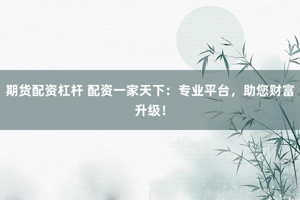 期貨配資杠桿 配資一家天下：專業(yè)平臺，助您財富升級！