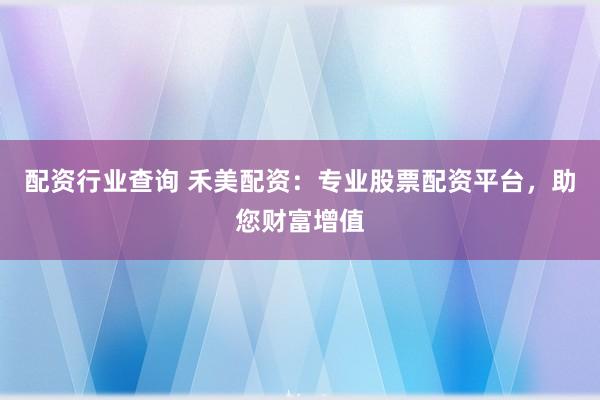 配資行業(yè)查詢 禾美配資：專業(yè)股票配資平臺(tái)，助您財(cái)富增值