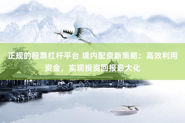 正規(guī)的股票杠桿平臺(tái) 境內(nèi)配資新策略：高效利用資金，實(shí)現(xiàn)投資回報(bào)最大化